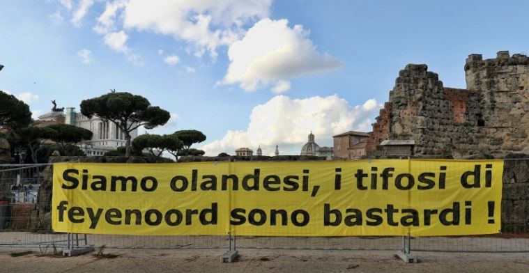 Spandoek in Rome: 'Wij zijn Nederlanders, Feyenoorders zijn klootzakken'