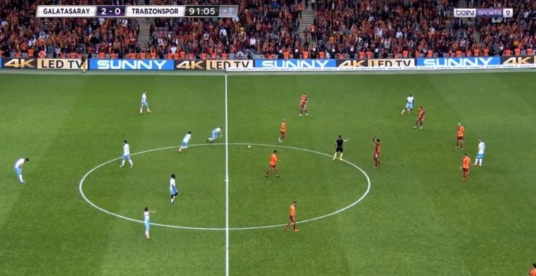 Wonderdoelpunt in Turkije: snel genomen vrije trap vanuit de middencirkel