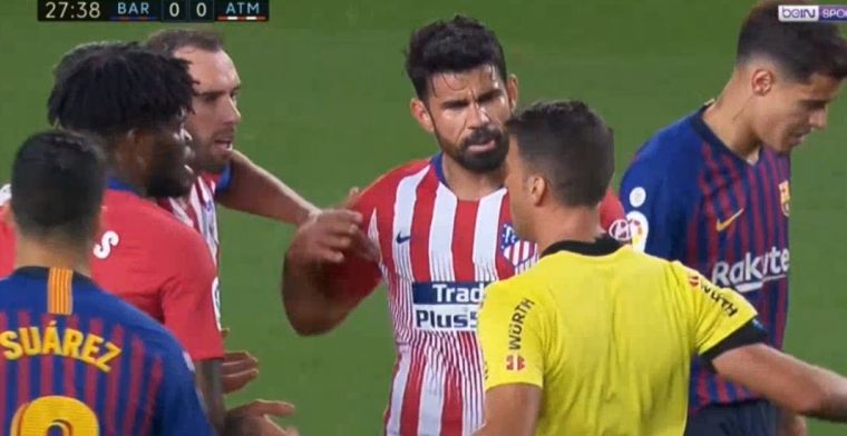 Rode kaart Costa tegen Barça verklaard: 'Ik schijt op je ho*r van een moeder'