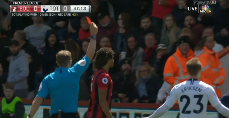 Tottenham verder met negen: vervanger Alderweireld krijgt na twee minuten al rood