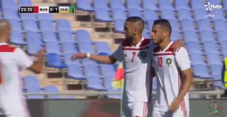Ziyech heeft smaak weer te pakken en scoort twee keer voor Marokko