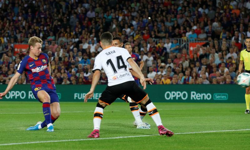 De Jong na eerste Barcelona-goal: Afbeelding: De Jong na eerste Barcelona-goal: