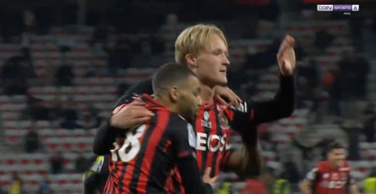 Duel winnen, sprinten, scoren: Dolberg maakt op knappe wijze zijn vierde voor Nice