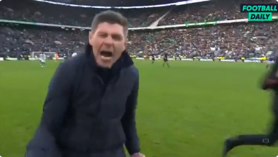 Pure passie: Gerrard gaat los na Rangers-stunt in Old Firm tegen Celtic