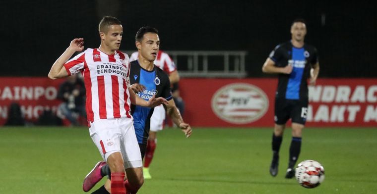 Gehavend PSV verliest oefenduel van Club Brugge na omhaal