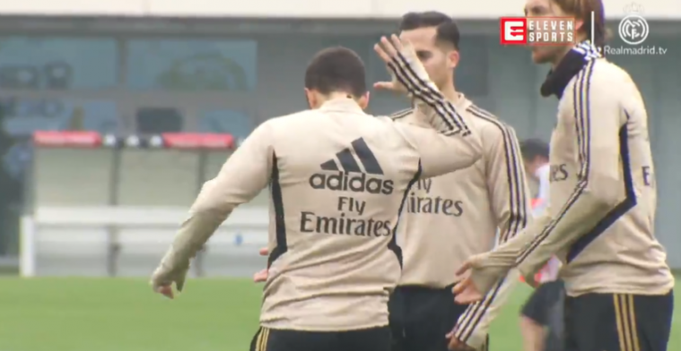 Hoopgevende beelden uit Madrid, ploeggenoten van Real klappen voor Hazard