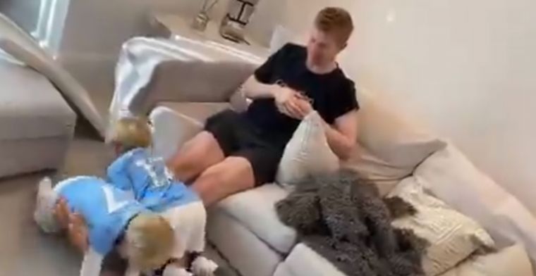 De Bruyne gebruikt zijn kinderen om conditie te onderhouden tijdens 'legday'