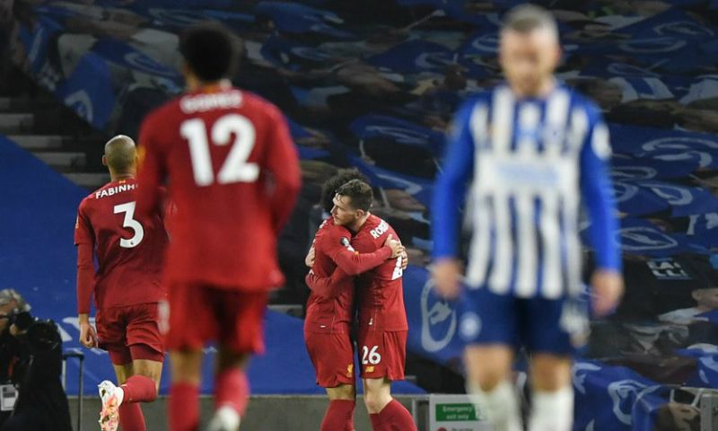 Kampioen Liverpool geeft bliksemstart in Brighton geen vervolg, maar wint opnieuw Afbeelding: Kampioen Liverpool geeft bliksemstart in Brighton geen vervolg, maar wint opnieuw