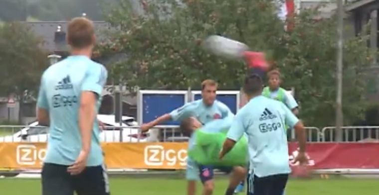 Labyad on fire op Ajax-training: middenvelder verrast Onana met omhaal