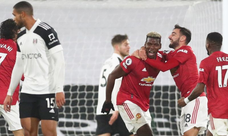 Pogba bevrijdt Man United op Craven Cottage: Man City na twee uur weer van kop af Afbeelding: Pogba bevrijdt Man United op Craven Cottage: Man City na twee uur weer van kop af
