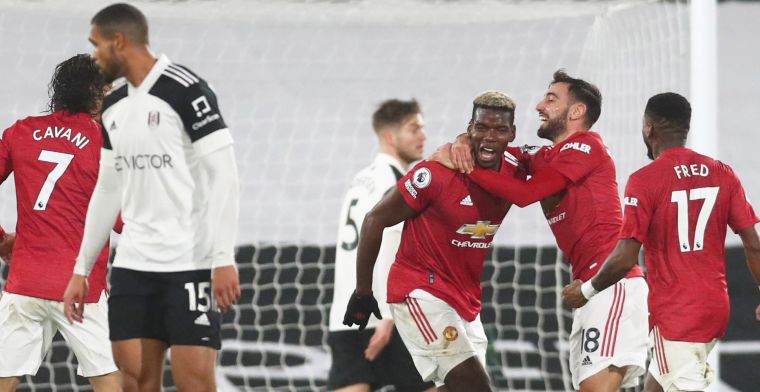 Pogba bevrijdt Man United op Craven Cottage: Man City na twee uur weer van kop af