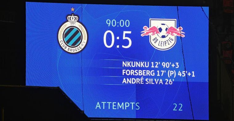 Buitenlandse media streng na Club Brugge-Leipzig: 'Een beschamende avond'