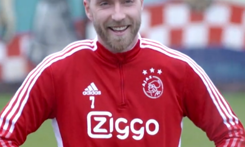 Ajax TV komt met trainingsbeelden van Eriksen: "Goedemorgen"