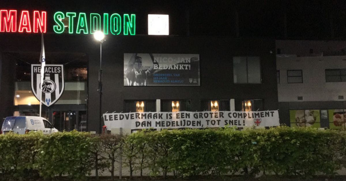 Fc Twente Fans Hang Banners In Stadiums We Seem To Make