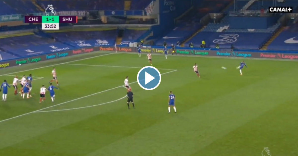 On a silver platter: Ziyech puts the ball down ready for Chilwell’s hit